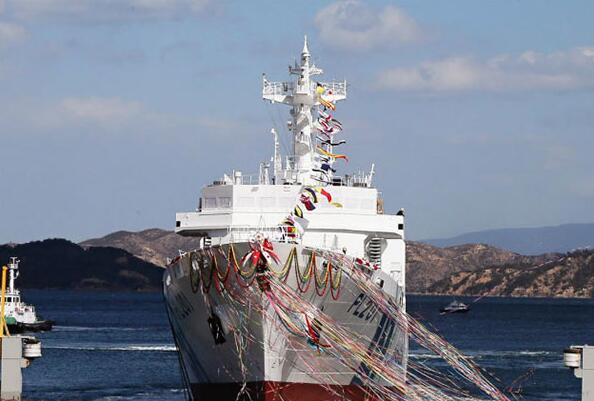 日本大型巡逻船宫古号下水 排水量达3500总吨